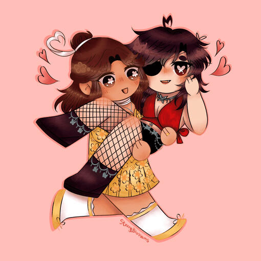 full render, plain background, chibi hualian from heaven official's blessing